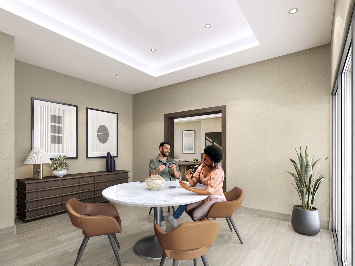 The Albright Entertainment Room designed for games, socializing, and relaxation
