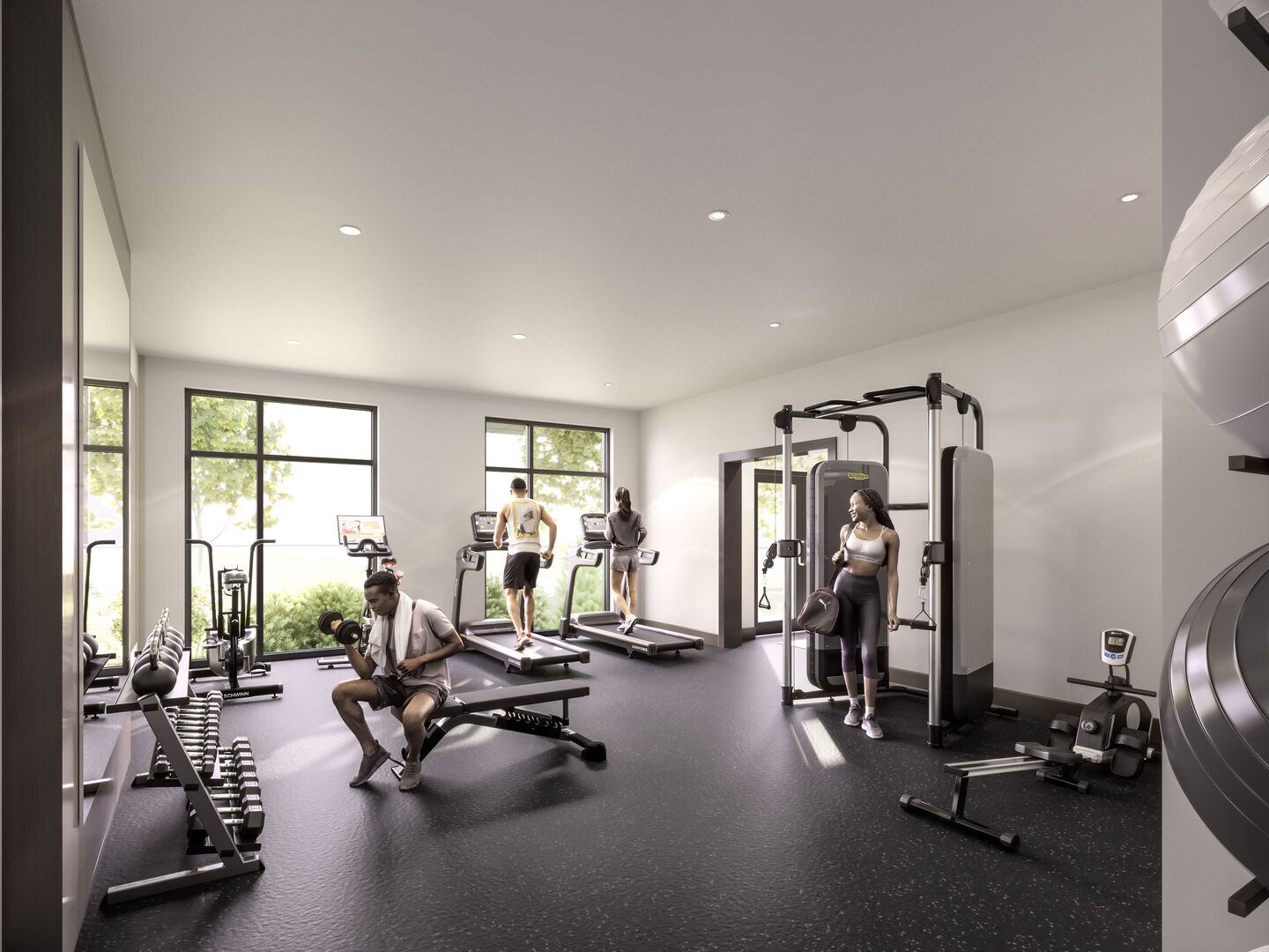 Fitness Studio with modern equipment at The Albright in East Hamilton