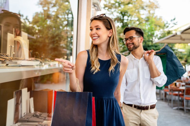 Residents shopping nearby The Albright in Hamilton.